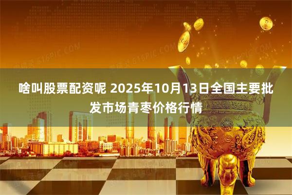 啥叫股票配资呢 2025年10月13日全国主要批发市场青枣价格行情