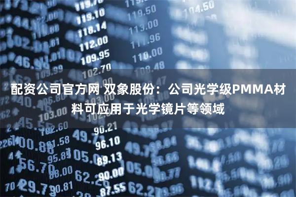 配资公司官方网 双象股份：公司光学级PMMA材料可应用于光学镜片等领域